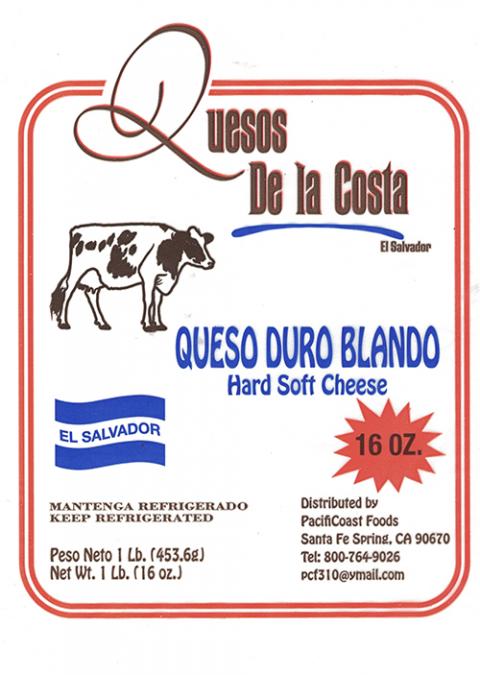 La Nica Products, Inc. Quesos De La Costa Queso Duro Blando Hard Soft Cheese top