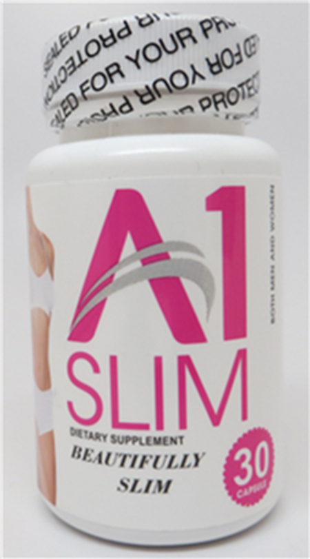 “Product image, A1 Slim Dietary Supplement, 30 capsules bottle)
