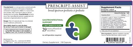"Prescript-Assist, broad spectrum probiotic ; prebiotic, GASTROINTESTINAL SUPPORT, Dietary Supplement, 90 Capsules"