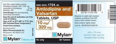 Label, Amlodipine and Valsartan Tablets, 10mg/320mg