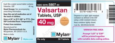 Label, Valsartan Tablets, 40mg