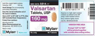 Alternate Label, Valsartan Tablets, 160mg
