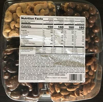 Back Label, Chocolate and Nut Tray
