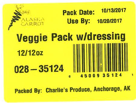 Label, Veggie Pack w/ dressing
