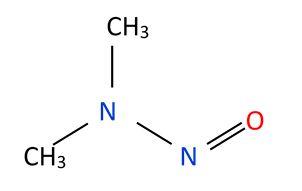 Chemical structure of NDMA