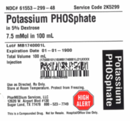 PharMEDium Label - Potassium PHOSphate in 5% Dextrose 7.5 mMol in 100 mL Bag