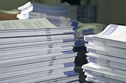 A stack of reports