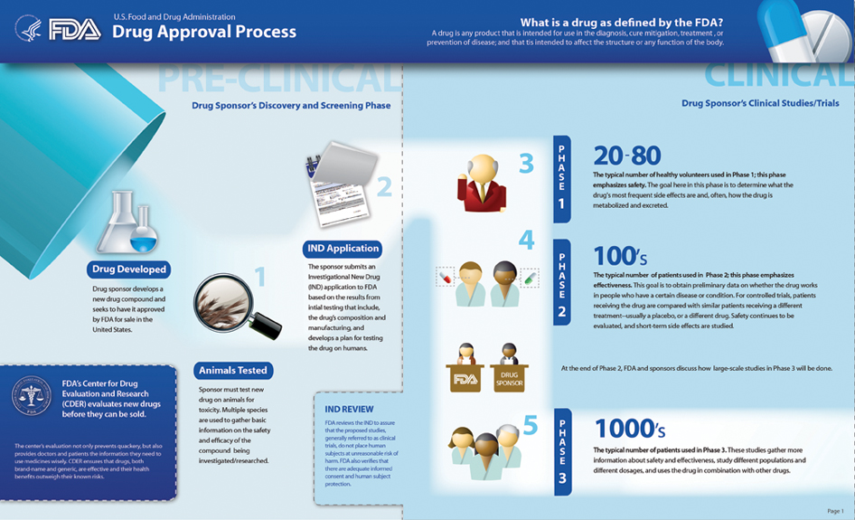 Link to PDF version (FDA Drug Approval Process Infographic - Page 1)