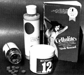 A book about cellulite and several products to treat cellulite