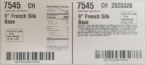 Case label, French Silk Pie