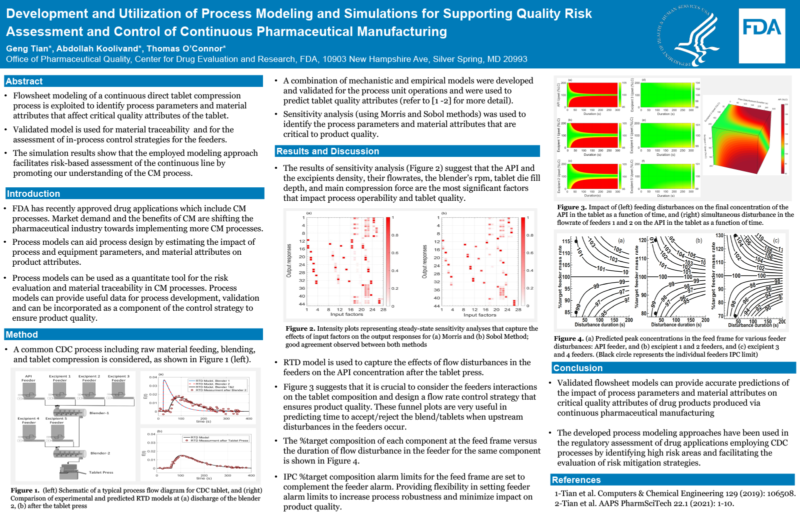 Development and Utilization of Process Modeling and Simulations for Supporting Quality Risk Assessment and Control of Continuous Pharmaceutical Manufacturing