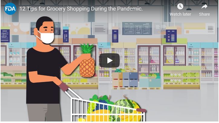 Video screenshot of person grocery shopping