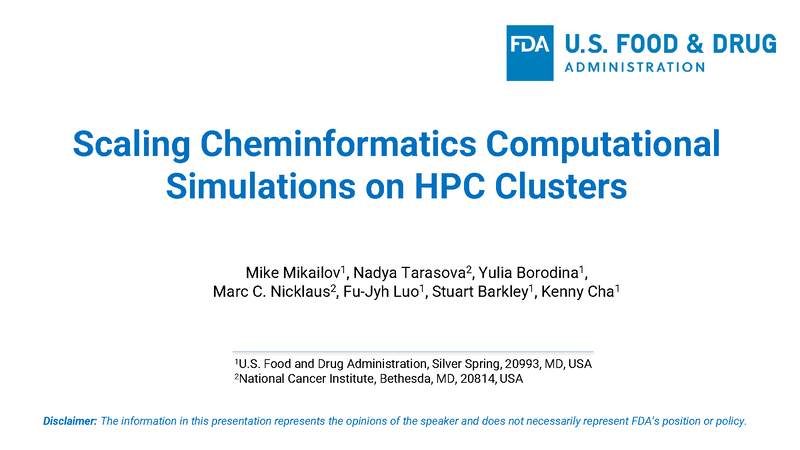 Scaling Cheminformatics Computational Simulations on HPC Clusters