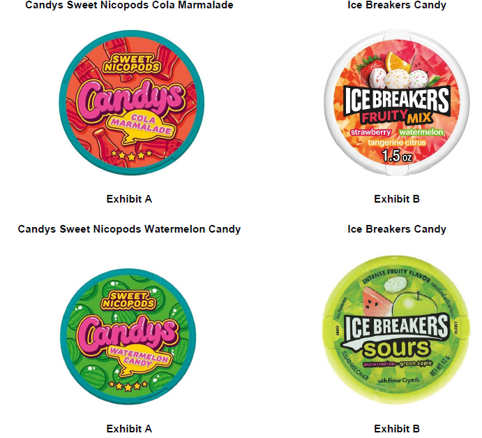 Four circle candy containers