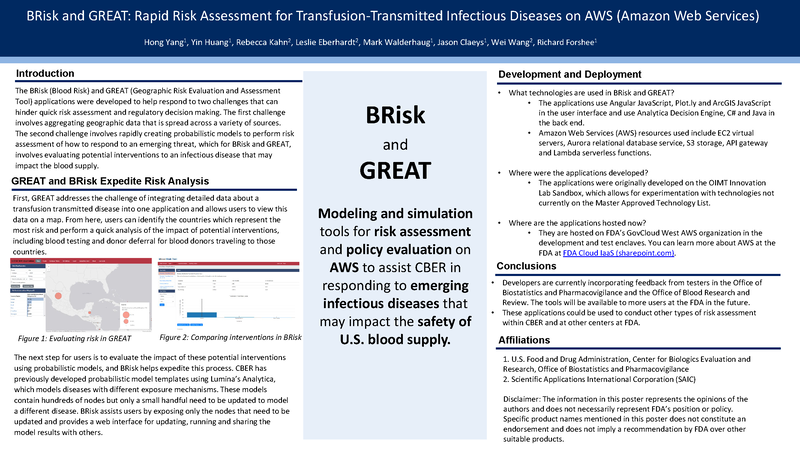 BRisk and GREAT: Rapid Risk Assessment for Transfusion-Transmitted Infectious Diseases on AWS (Amazon Web Services)