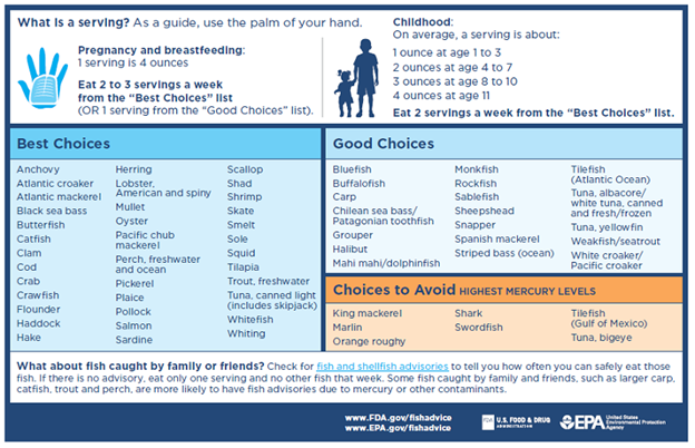 Advice About Eating Fish - Chart