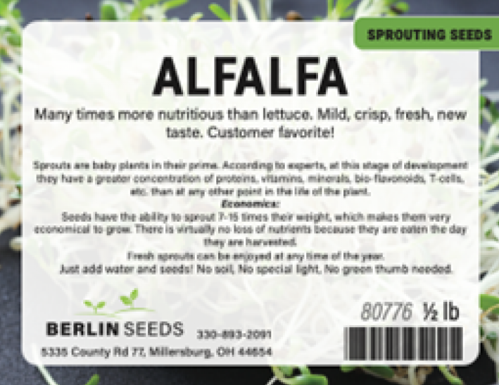 Berlin Seeds Alfalfa seed label_Image 3
