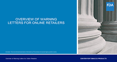 Overview of Warning Letters for Online Retailers slide deck image