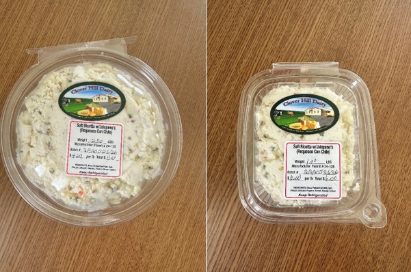 Clover Hill Dairy soft ricotta cheese with jalapeños