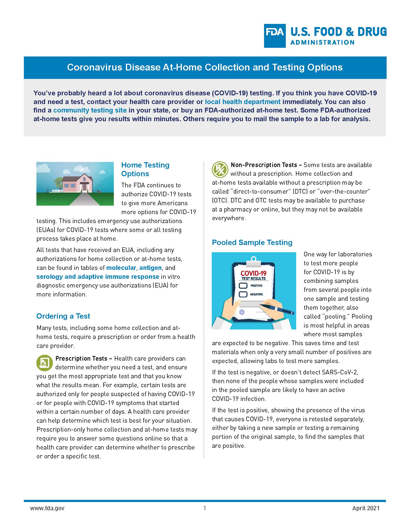 Coronavirus Disease 2019 Testing Basics Fda