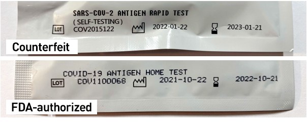 Photo of Counterfeit SAR-COV-2 Antigen Rapid Test