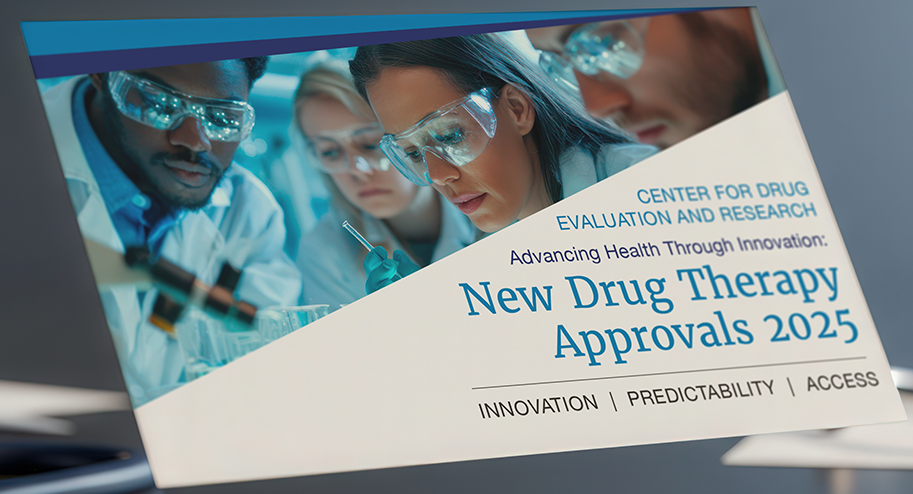 Cover page of Report 2025 U.S. Food and Drug Administration - Center for Drug Evaluation and Research - Advancing Health Through Innovation: New Drug Therapy Approvals 2025