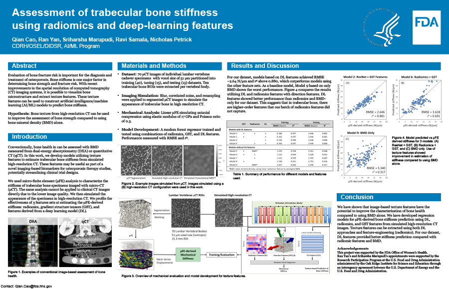 Assessment of trabecular bone stiffness using radiomics and deep-learning features
