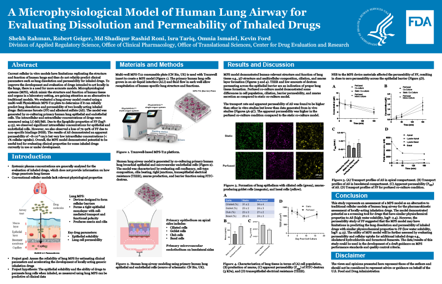 A microphysiological model of human lung airway for evaluating dissolution and permeability of inhaled drugs