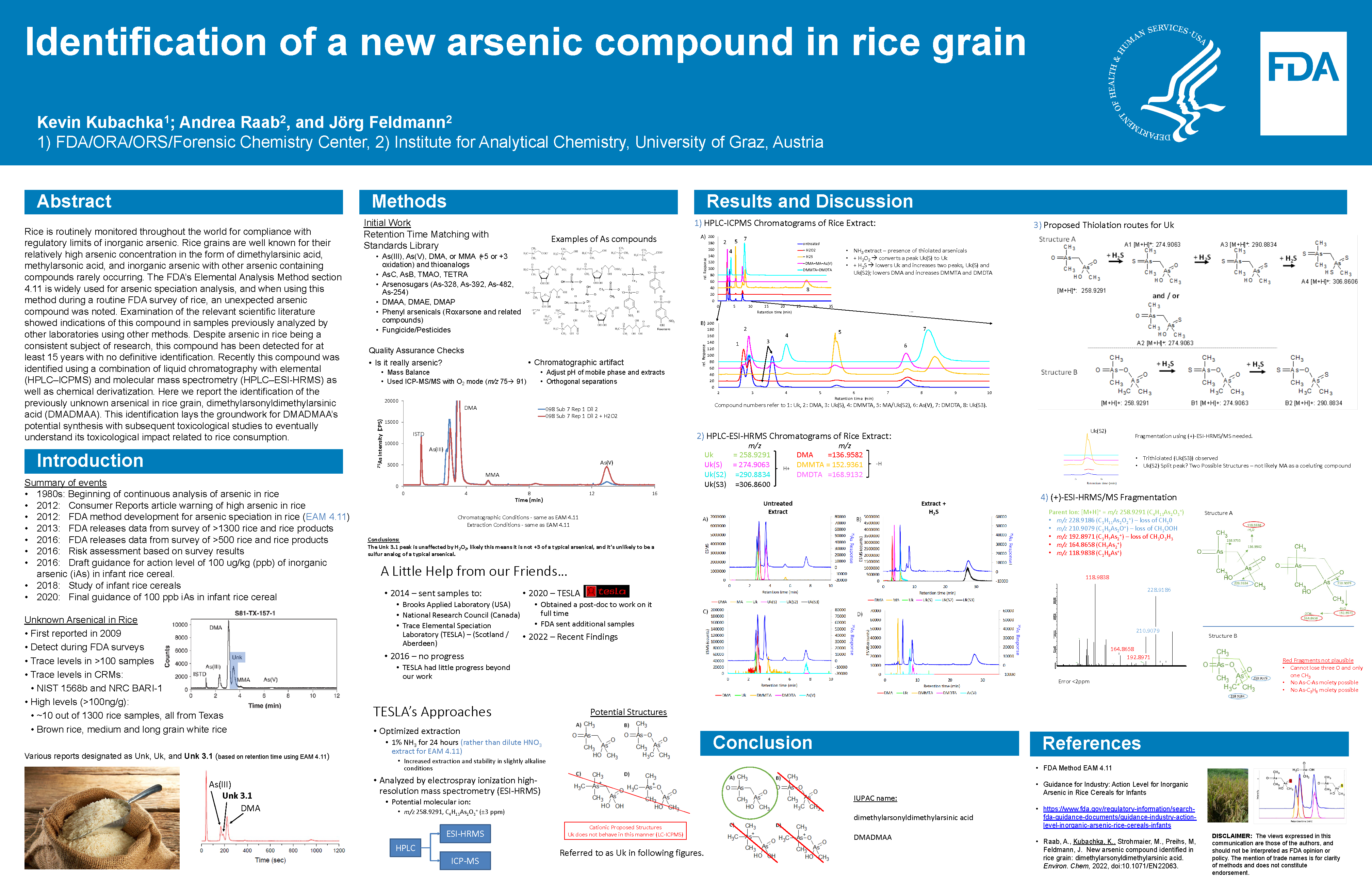 Identification of a new arsenic compound in in rice grain