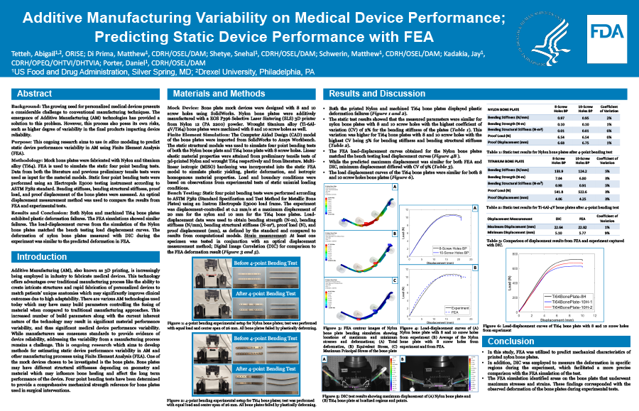 The Effect of Material Property Variability on Additively Manufactured Medical Device Static Performance Tests