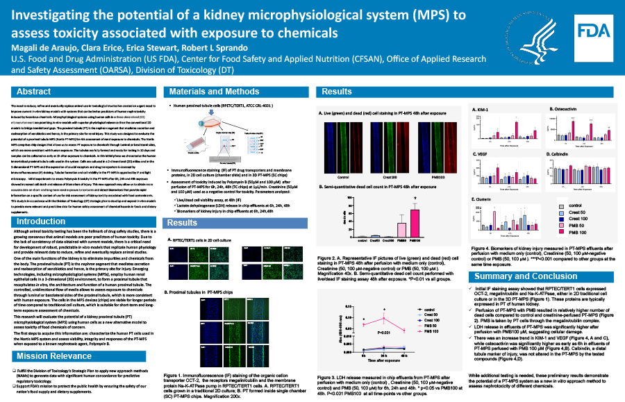 Investigating the potential of a kidney microphysiological system (MPS) to assess toxicity associated with exposure to chemicals