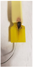 Image shows breathing circuit with a defect.
