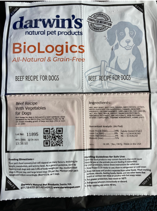 Lot 11895 MFG Date Jul 29 2025