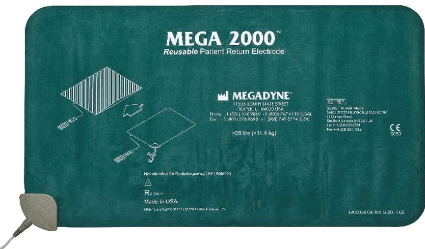 Figure 1: MEGA 2000 Reusable Patient Return Electrode