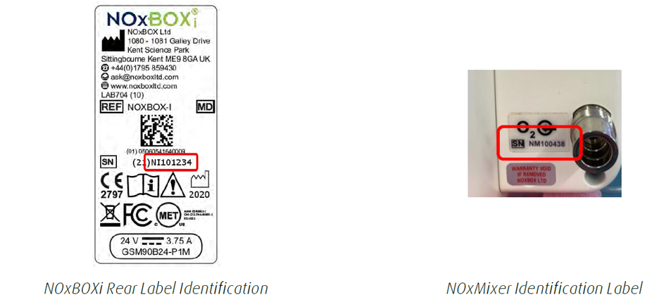 NOxBOXi delivery system on the left and the NOxMixer module on the right