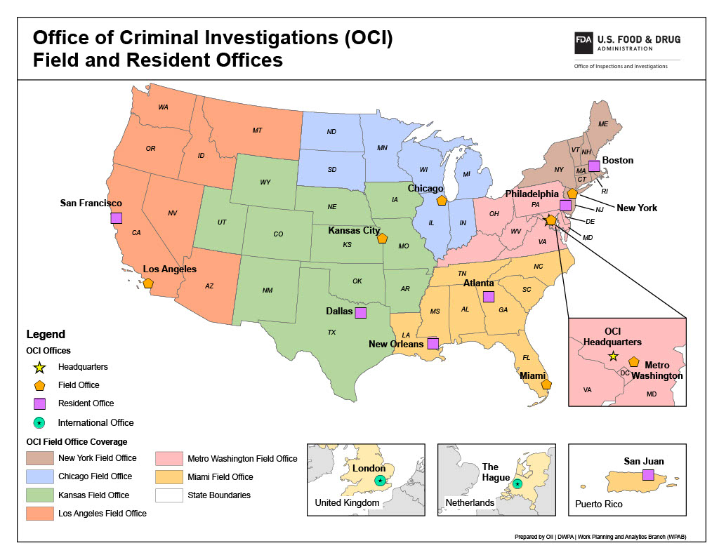 Map of OCI Field and Resident Offices 