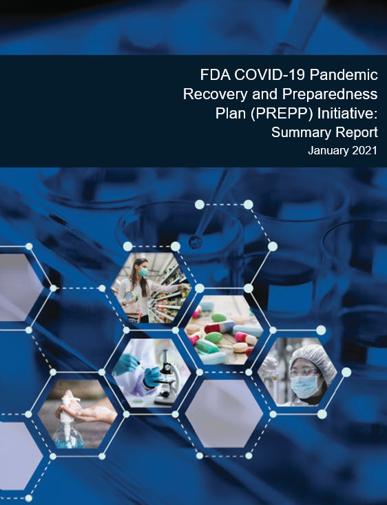 Report cover for the FDA COVID-19 Pandemic Recovery and Preparedness Plan (PREPP) Initiative: January 2021