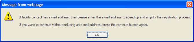 SEPRM Section - 2 - Facility Email PopUp