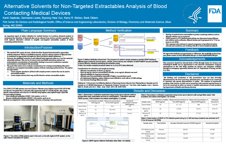 Alternative Solvents for Non-Targeted Extractables Analysis of Blood Contacting Medical Devices