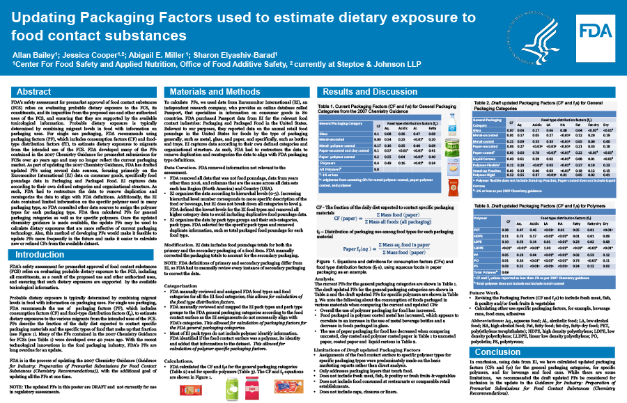 Updating Packaging Factors used to estimate dietary exposure to food contact substances