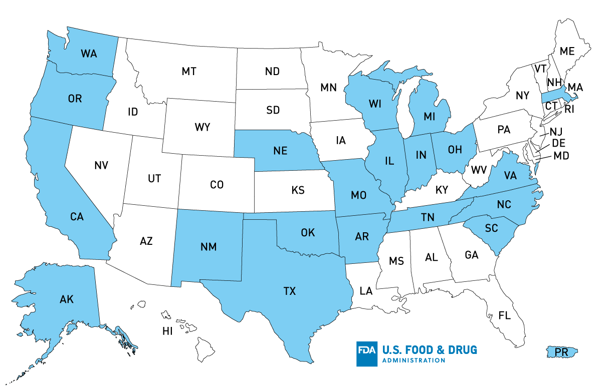 Outbreak Investigation of E. coli O157:H7 in Unknown Food (Fall 2020)  - U.S. Distribution Map of Recalled Tanimura & Antle Single Head Romaine Lettuce 11/10/2020