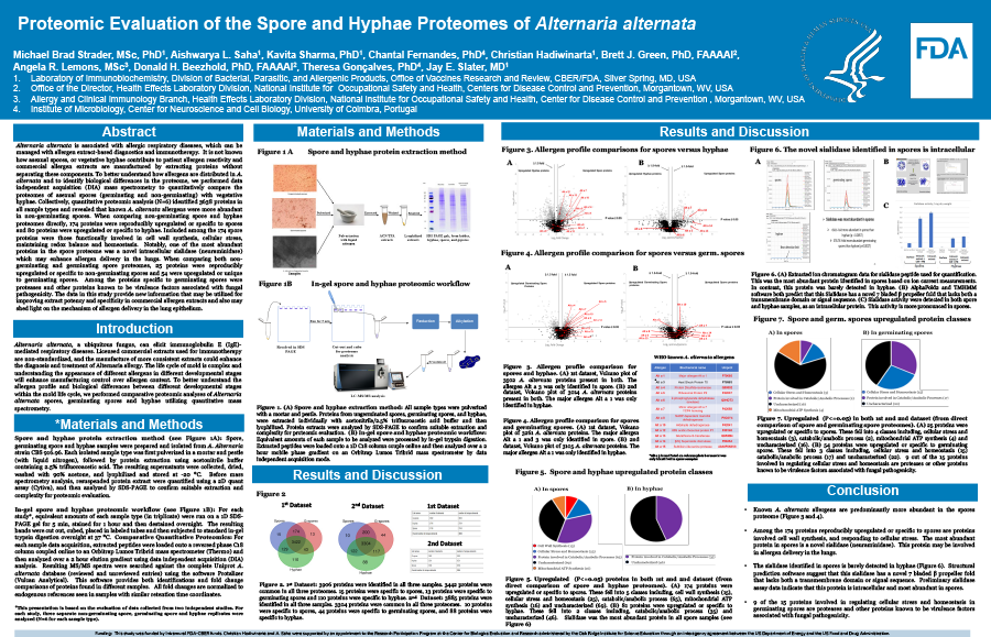 Proteomic Evaluation of the Spore and Hyphae Proteomes of Alternaria alternata