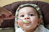baby eating from a spoon baby eating from a spoon