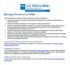 CDRH Biologist Position Description Thumbnail