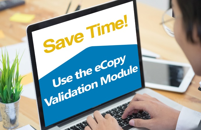 eCopy Validation Module on computer screen