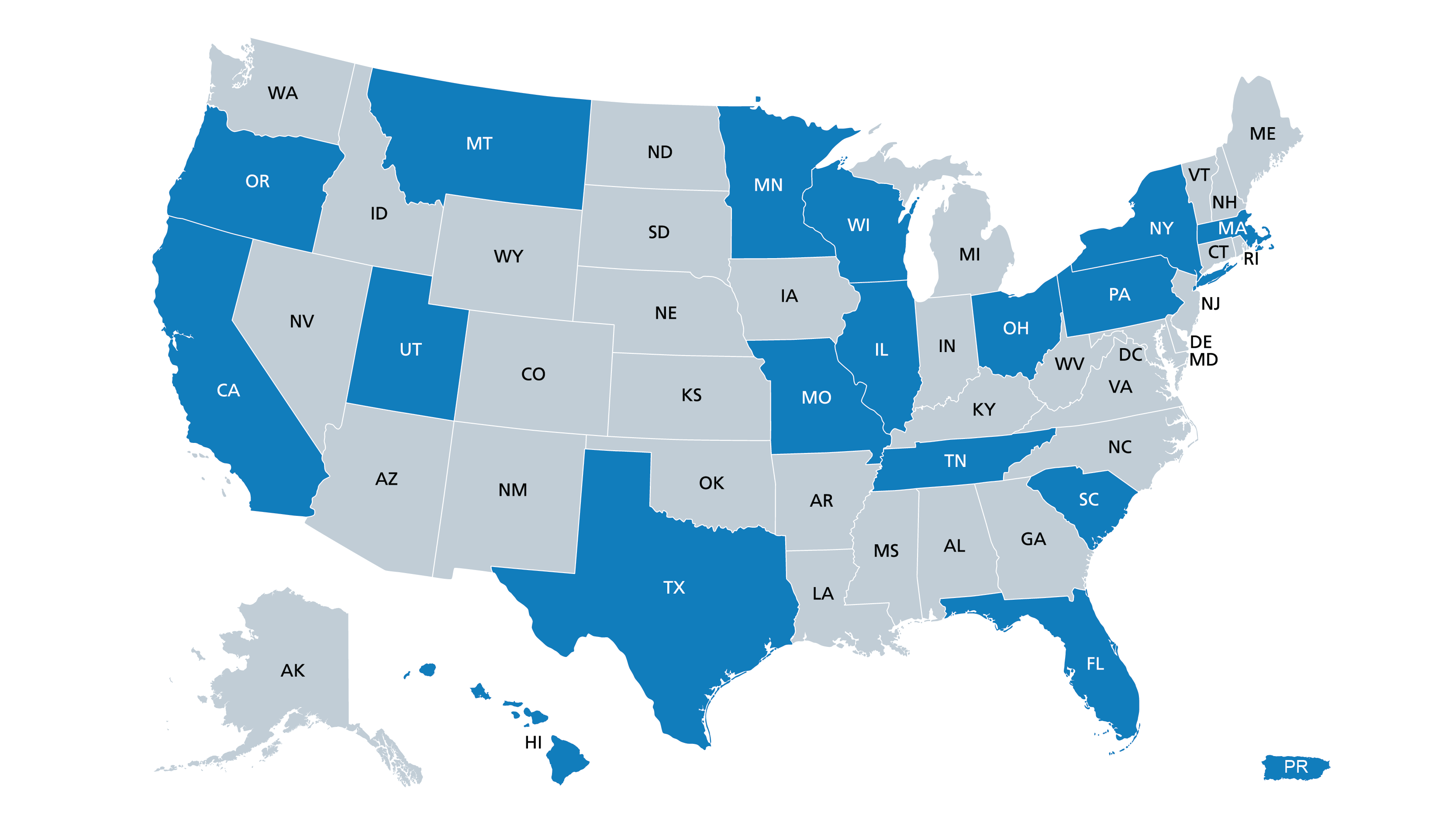 Map lists recalled product was distributed to Wholesale consignees in 16 states: CA, FL, HI, IL, MA, MN, MO, MT, NY, OH, OR, PA, TN, SC, TX, UT and WI; Puerto Rico
