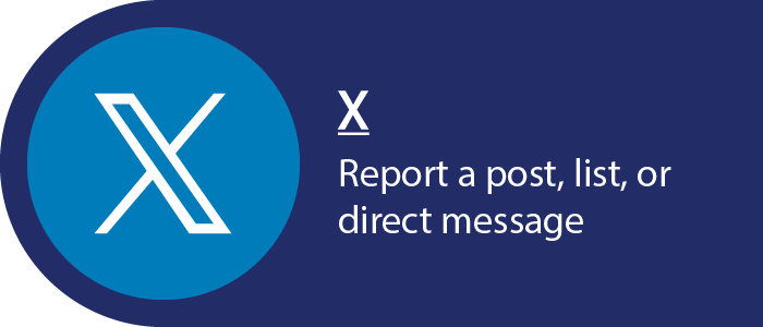 Report a post, list, or direct message on X.