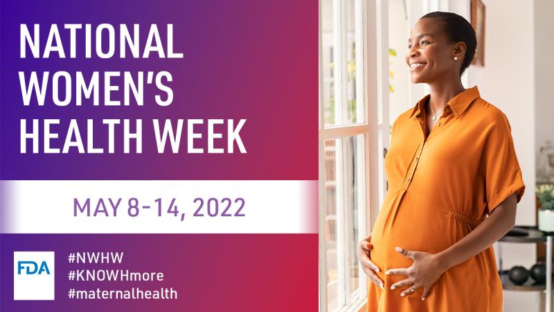 National Women's Health Week- Happy African American pregnant woman