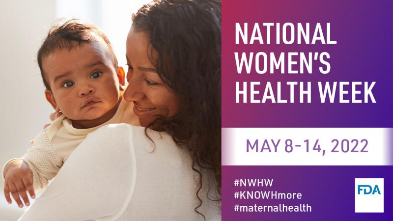 National Women's Health Week- Twitter - Happy African American woman with infant