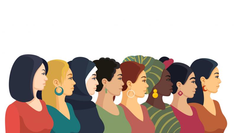 Illustration of multiethnic women